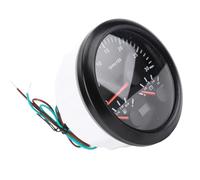 Fesjoy Tachymètre Marin Polyvalent 3 en 1, 85mm, Compteur de Vitesse pour Voitures et Camions, Tachymètre 3000 Tr/min, Voltmètre, Rétro-éclairage 7 Couleurs pour Yacht RV (Cadran noir Lunette noire
