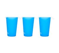 Fesjoy Tasse de Course en Matériau TPU Sûr, 3 Pièces, 200ml, Bleu Compact, pour Course à Pied, Escalade, Cyclisme