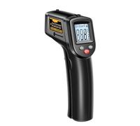 Fesjoy Thermomètre Infrarouge Numérique Thermomètre Infrarouge pour Contrôles de Ventilation A/C Automobile Boulangerie Griller Testeur de Température Industriel sans Contact ABS Noir (Noir)