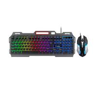 Fesjoy Thunder Wolf TF-600 Ensemble clavier et souris en métal avec plaque de fer pour ordinateur de bureau