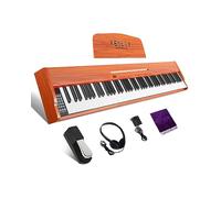 Fesley Clavier de piano lesté 88 touches : clavier électrique de taille normale pour débutants, clavier portable 88 touches avec haut-parleur Daul, pédale de maintien, adaptateur d'alimentation, prise
