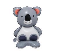 Fesnova Ballon en aluminium koala - Décoration australienne - Gris et blanc - Koala - 37 x 58 cm - Gonflable pour décoration d'anniversaire d'animaux de la forêt