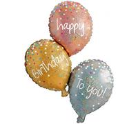 Fesnova Ballon gonflable « Happy Birthday to you » - Taille XXL - Ballons gonflables à l'hélium - Décoration d'anniversaire - Doré/argenté/rose - Décoration de fête à paillettes