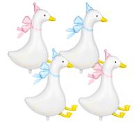 Fesnova Gans Lot de 4 ballons en aluminium avec nœud 71 x 85 cm Ferme