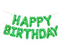 Fesnova Guirlande Happy Birthday, ballons en aluminium, thème de jeu pixelisé, décoration de fête, 40,6 cm