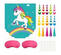 Fesnova Jeu de fête licorne avec 34 autocollants en forme de corne pour
