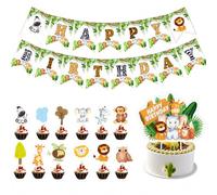 Fesnova Kit de décoration d'anniversaire jungle