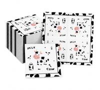 Fesnova Lot de 20 serviettes de table en forme de vache - Décoration | Serviettes de table avec joli motif vache et lait, pliées 16,5 cm, pour anniversaire d'enfant, fête d'animaux et décoration
