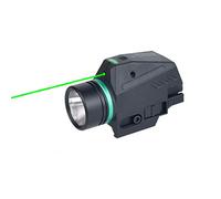 FESOITTY Lampe de poche LED tactique vue laser verte pour rail de 20 mm Mini Glock pistolet pistolet lumière lanterna Airsoft lumière (laser vert)