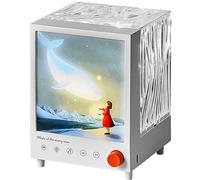 fesoklaf Aurora Haut-parleur Bluetooth avec projection de couleur, gradation en continu, synchronisation du son et lumière 10 heures d'autonomie pour dormir, maison, décoration de chambre à coucher
