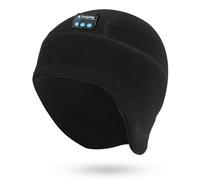 fesoklaf Bonnet Bluetooth pour homme et femme - Chaud - Sans fil - Doublure en polaire - Avec cache-oreilles - Pour l'extérieur, Noir , Taille unique
