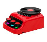fesoklaf Enceinte Bluetooth rétro style lecteur de disque vinyle portable sans fil avec bruit blanc, lumières ambiantes, diffuseur d'arômes, support carte TF pour la maison et le bureau (rouge)