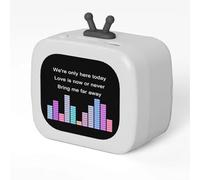 fesoklaf Mini haut-parleur Bluetooth rétro portable sans fil avec écran tactile, affichage des paroles 5 W, son HD, réveil, carte TF pour la maison, l'extérieur, le camping, la randonnée