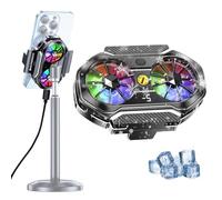 fesoklaf Refroidisseur de téléphone, jeux et diffusion en direct, affichage de la température LED, 3 vitesses de ventilateur, compatible avec smartphones de 4,5 à 7"