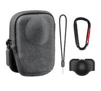 fesoklaf Sac de rangement compact portable pour accessoires DJI OSMO 360 avec capuchon d'objectif, avec dragonne en cuir PU OSMO360 étui de protection