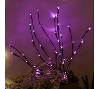 Fespcj Mystery Purple LED Analogique Branche Lumière - 3 Branches / 60 Violet LED 74cm Batterie Alimenté Vase Remplissage étanche Instagram Lampe Pour Mystery Chambre et Salon Bar Décoration