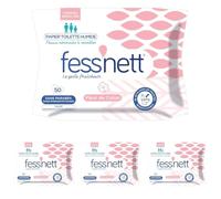 Fess Nett - Papier Toilette Humide Fleur de Coton x50 - Formule testée dermatologiquement 0% parabène 0% phenoxyethanol - Pour Peaux Normales à Sensibles (Lot de 4)