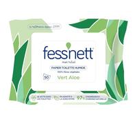 FESS'NET - Lingettes Toilette Humides Douces à l’Aloe Vera, 100% Fibres Naturelles, Paquet 50 unités - Le Lot De 4