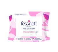fess'Nett - Feuilles de Papier Toilette Humide Jetable dans les Toilettes - Fleur de Coton - Papier WC Humide Alternative aux Lingettes Nettoyantes - Fibres Végétales - Pour Toute la Famille - x40