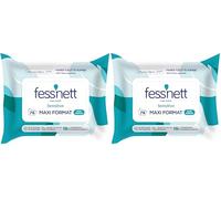 Fess'Nett - Les Essentiels - Sensitive - Feuilles de Papier Toilette Humide Jetable dans les Toilettes - Papier WC Humide - Alternative aux Lingettes - Pack x78 (Lot de 2)
