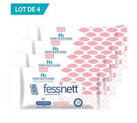 Fess Nett - Papier Toilette Humide Pocket Fleur de Coton x20 - Formule testée dermatologiquement 0% parabène 0% phenoxyethanol - Pour peaux normales à sensibles