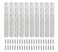 Fest 10 pièces 156 × 20 × 3 mm en acier inoxydable robuste plaque fixe plate réparation vis plaque support support de séparation utilisé pour la réparation fixe de meubles connectés