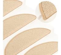 Fest-night Marchette escalier Anti Derapant escalier Tapis de marches d'escalier 15 pcs Crème 56x17x3 cm
