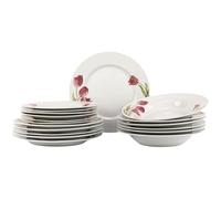 FESTA ITALIA Service Vaisselle 6 Personnes - 18 Pièces - Porcelaine - Assiettes Service de Table - Ensemble Vaisselle de Table Moderne - Assiette et Arts de la Table - Assiettes Plates