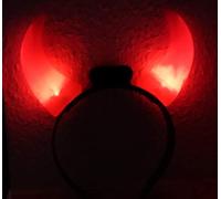 Festartikel Müller 100.279.00 Cornes de diable lumineuses en plastique pour Halloween Noir/rouge 26 x 18 x 3,2 cm Taille unique