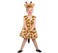 Festartikel Müller Costume girafe fille robe girafe avec serre-tête pour enfants dans la taille 98/104, 118.008.04, serre-tête, costume animal, costume de carnaval, girafe (98/104), jaune/marron