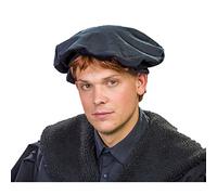 Festartikel Müller GmbH Bonnet médiéval Luther Noir Accessoire de Costume de Reformation Carnaval