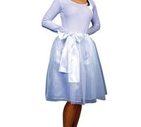 Festartikel Müller - Jupe en satin avec nœud papillon grand, blanc