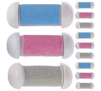 FESTFENDS 12 Têtes de Rouleau de Râpe à Pieds de Rechange, Kit 12 Pièces pour Pédicure Électrique, Accessoires de Gommage Pied Solide en Rose, Gris Clair et Bleu, Fourniture Professionnelle