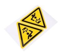 FESTFENDS 2pcs Autocollants D'avertissement Attention Panneau Tête Design Adhésif et Fonction de Rappel de Prudence en Pvc pour Protection Tête, Usage en Usine et Machines