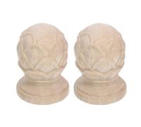 FESTFENDS 2pcs Fleurons en Bois Sculpté D'ananas pour Poteaux D'escalier Lit, Finition Lisse Décorative, Style Classique Élégant pour Décoration Maison Intérieure