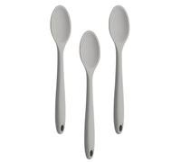 FESTFENDS 3 Pièces Cuillères Cuisine Multifonctions en Silicone Antiadhésives Grises, Cuillères à Mélanger Salade, Résistantes la Chaleur, pour Maison et Repas Quotidiens