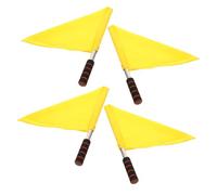 FESTFENDS 4 Pièces Petits Drapeaux Jaunes en Polyester et Acier Inoxydable pour Parade et Décoration de Jardin, Attirent L'attention et Créent une Ambiance Festive