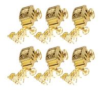 FESTFENDS 6 Pièces Boîtes à Dragées Mariage Forme de Carrosse Royal Petites Boîtes Cadeau Dorées pour Fêtes Contenants à Bonbons pour Invités et Cérémonies