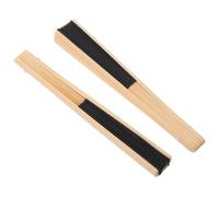 FESTFENDS 6 Pièces Éventail Pliant à Main Noir 6 Pouces en Bambou, Pliable | Style Chinois Vintage, pour Séance Photo et Festivals, Finition Tissu, Ouverture Fluide
