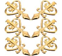 FESTFENDS 6pcs Bordures de Clôture en Alliage D'aluminium Or, Anti-Escalade, Installation Facile, Ornement Élégant Courbe pour Décoration Extérieure