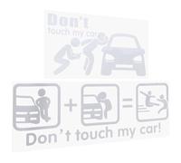 FESTFENDS Autocollants Décoratifs Réfléchissants 2 Feuilles Adhésives pour Voiture Argentés Extérieure, Message Ne Touchez Pas Ma Voiture