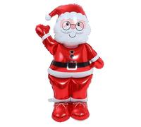 FESTFENDS Ballon en Film D'aluminium de Père Noël de 60 Pouces, Rouge, Facile à Installer et Réutilisable, Décoration Festive pour Réunions de Famille et Extérieur