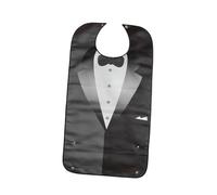 FESTFENDS Bavoir Imperméable pour Adulte en Polyester Doux Couverture Intégrale, Lavable et Adapté aux Repas pour Aidants et Seniors, Couleur Noire