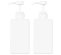 FESTFENDS Bouteilles à Pompe 450ml en Plastique Petg Rechargeables et Portables Lot de 2 pour Lotion Liquide, Savonnette ou Shampooing, pour Voyage ou Usage Domestique