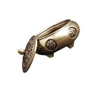 FESTFENDS Brûleur de Parfum Accessoire Pratique en Laiton Antique Couvercle Zen Porte-Parfum Décoratif Ajouré Ornement pour Aromathérapie et Décoration Intérieure pour Maison et Bureau