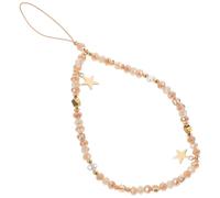 FESTFENDS Chaîne de Téléphone Portable à Perles Pendentif Étoile Cordon Anti-Perte Doré Breloque Décorative Mode Dragonne Légère et Pratique pour Smartphones et Accessoires Présent