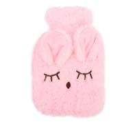 FESTFENDS Chauffe-mains Hiver en Peluche Rose Poche D'injection D'eau Pvc Doux, Isolant la Chaleur, Pratique et Décoratif pour Garder les Mains Chaud