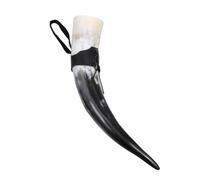 FESTFENDS Corne à Boire Médiévale en Corne de Bœuf Grosse Capacité, Robuste et Pratique, Inspirée du Style Viking Vintage pour Reconstitutions Historiques et Voyages