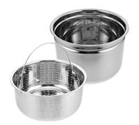 FESTFENDS Cuve Intérieure en Acier Inoxydable 4l pour Cuiseur à Riz Électrique avec Panier Égouttoir à Riz et Plateau Vapeur, Accessoire Pratique Cuisine Maison