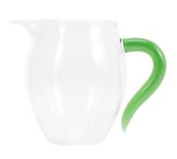 FESTFENDS Distributeur de Thé en Verre Poignée Colorée, Pichet à Lait Résistant la Chaleur, Accessoire pour Cérémonie du Thé, Design Simple et Transparent